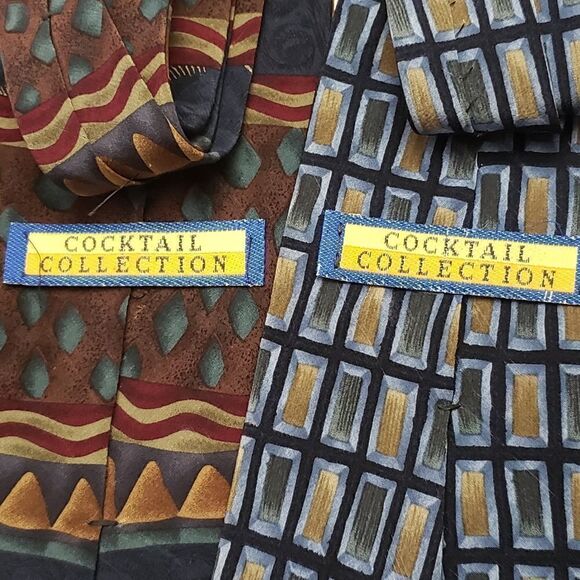 COCKTAIL COLLECTION Set of 2 Silk Neck Ties - Picture 5 of 8